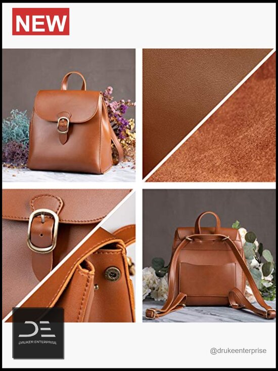 Vegan Leather Flap Convertible Backpack Daypack main image 5